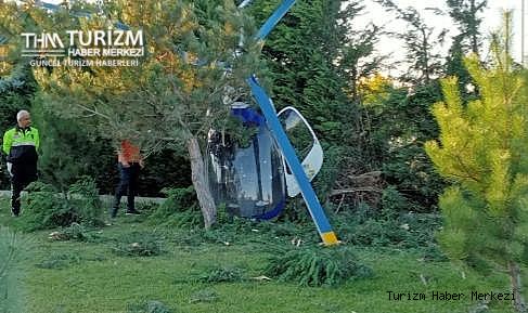 Afyonkarahisar'da otel bahçesine helikopter düştü!