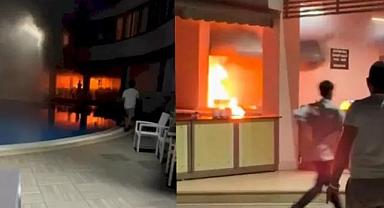 Otelin havuz başında yangın!