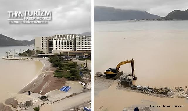 Sinpaş'ın Kızılbük'teki otel projesinde rezalet! Denizi çamura boğdu
