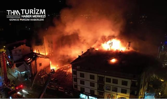 Erzurum'da cağ kebabı restoranında çıkan yangın otele sıçradı!