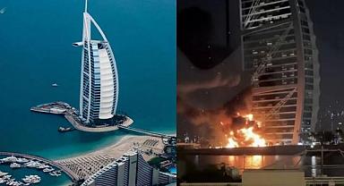 Burj Al Arab'a füze saldırısı! Ünlü otel alev aldı